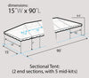 Image of 15' x 90' Premium West Coast Frame Party Tent - White, 7 Piece Sectional