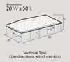 Image of 20' x 50' Premium Single Tube West Coast Frame Party Tent, Sectional