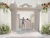 Image of White Wedding Castle Bounce House with Blower