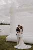 Image of White Wedding Castle Bounce House with Blower by POGO