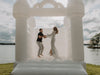 Image of White Wedding Castle Bounce House with Blower by POGO