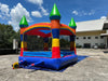 Image of Rental Lite Rainbow Smiley Face Castle Inflatable Bounce House with Blower