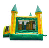 Image of Kids Green Marble Dual Lane Bounce House with Slide Combo with Blower