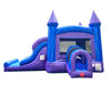 Image of Kids Purple Marble Double Lane Bounce House with Slide Combo with Blower