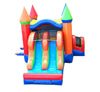 Image of Kids Rainbow Bounce House and Double Lane Slide Combo with Blower