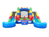 Image of Rental Lite Building Block Double Slide Bounce House Combo with Blower, Removable Pools