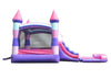 Image of Rental Lite Deluxe Pink Inflatable Bounce House with Slide Combo with Blower and Pool