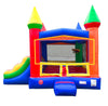Image of Rental Lite Modular Rainbow Dual Lane Combo with Blower and Non-Removable Splash Pool