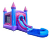 Image of Rental Lite Deluxe Pink Marble Inflatable Bounce House with Slide Combo with Blower and Pool