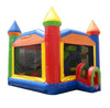 Image of Save on Bounce House Near Me Rainbow Inflatable Bouncy Castle with Slide Combo and Blower