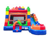 Image of Modular Building Block Inflatable Water Slide Bounce House Combo with Blower by POGO Bounce House