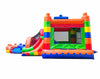 Image of Kids Building Block Inflatable Bounce House with Slide and Blower