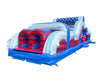 Image of 40' Red White Blue Marble Inflatable Obstacle Course with Blower