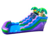 Image of 12' Rental Lite Purple Marble Tropical Inflatable Water Slide with Blower