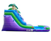 Image of 15' Rental Lite Purple Marble Tropical Inflatable Water Slide with Blower and Pool