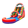 Image of 15' Rental Lite Rainbow Cloud Inflatable Water Slide with Blower and Pool