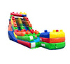 Image of 15' Tall Building Block Inflatable Water Slide with Blower