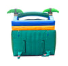 Image of 15' Green Tropical Marble Double Bay Wet/Dry Inflatable Slide with Blower