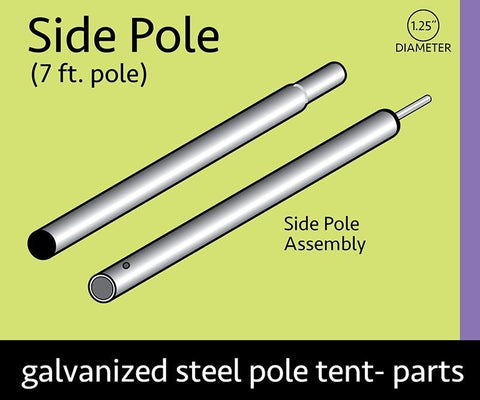 7' Galvanized Steel Side Tent Pole (2 piece)