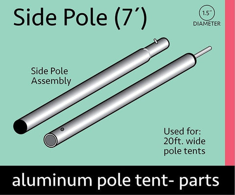 7' Anodized Aluminum Side Pole for 20-Wide Pole Tent (2 Piece)