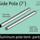 7' Anodized Aluminum Side Pole for 20-Wide Pole Tent (2 Piece)