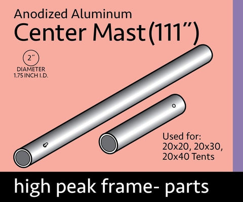 Center Mast Assembly for 20' Wide High Peak Frame Tents