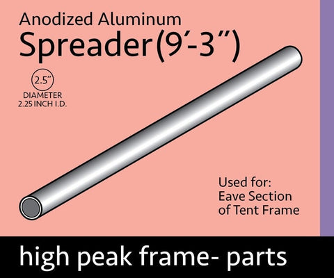 9' 3" Spreader Pipe for High Peak Frame Tent, Single Tube