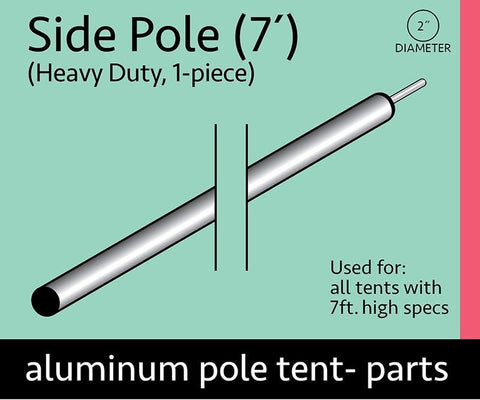 7' Heavy Duty Anodized Aluminum Side Pole (1 Piece)