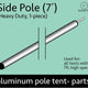 7' Heavy Duty Anodized Aluminum Side Pole (1 Piece)