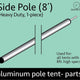 8' Heavy Duty Anodized Aluminum Side Pole (1 Piece)