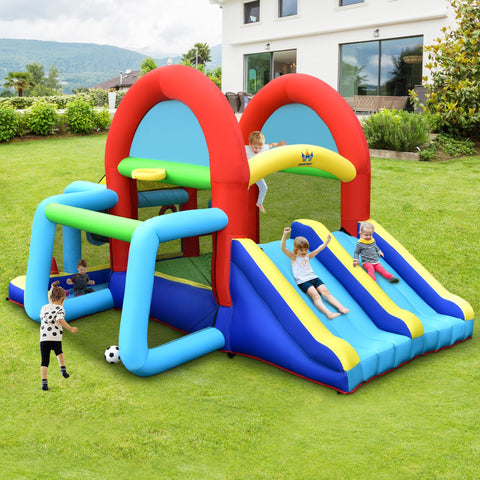 Inflatable Bounce House Slide Jumping Castle Soccer Goal Ball Pit by Costway