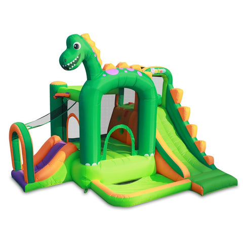 Backyard Kids Dinosaur Bounce House with Slide | Inflatable 7-in-1 Play Center by Pogo