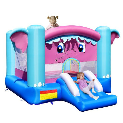 3-in-1 Elephant Theme Inflatable Castle without Blower by Costway