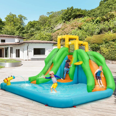 Inflatable Waterslide Bounce House Climbing Wall by Costway