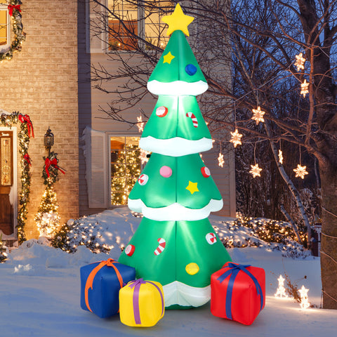 6'H Inflatable Christmas Tree with 3 Gift Wrapped Boxes by Costway