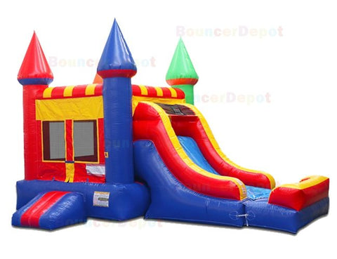 16'H Rainbow Castle Jumper Slide Moonwalk by Bouncer Depot