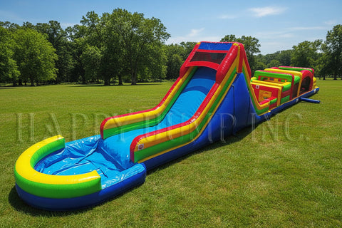 Obstacle Course 3 Plus With Pool - IG5146 (84' Long with 16' water slide)