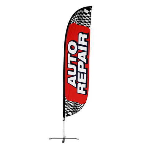 Auto Repair Feather Flag with Checkers