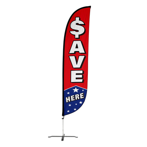 Save Here Feather Flag with Stars