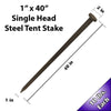 Image of 1" x 40" Single Head Steel Tent Stakes