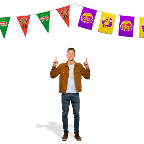 Custom Double-Sided Print String Pennant Flags