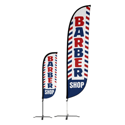 Barber Shop Feather Flag Red/White/Blue