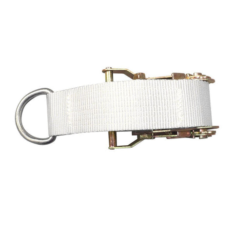 1.5" x 13' Ratchet Strap - White Tent Tie Down with S-Hook