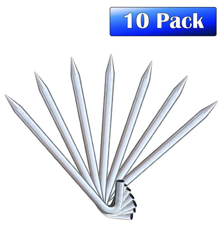 ASTM 1" x 18" Steel Hook Stakes for Inflatables, 10 Pack