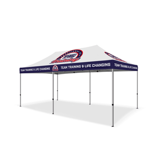 Custom Canopy Tent with Three Back Walls & Table Cover