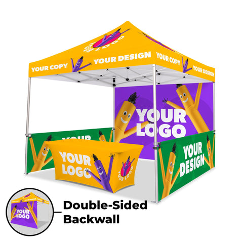 10x10 Custom Canopy Tent w/ Table Cover + Back & Side Walls