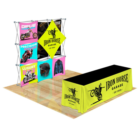 Custom GeoMetrix Pop-Up Trade Show Booth Display - (3x3 - 7 Panel)