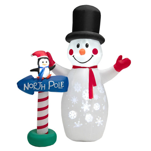 6 Feet Inflatable Christmas Decoration with Built-in Snowflake Projector by Costway