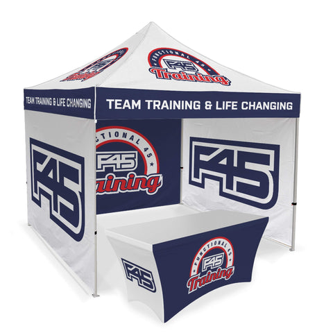 Custom Canopy Tent with Three Back Walls & Table Cover