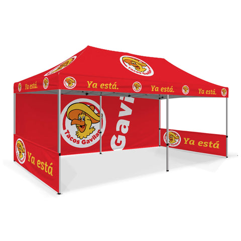 Custom Canopy Tent with Full Back & Half Side Walls